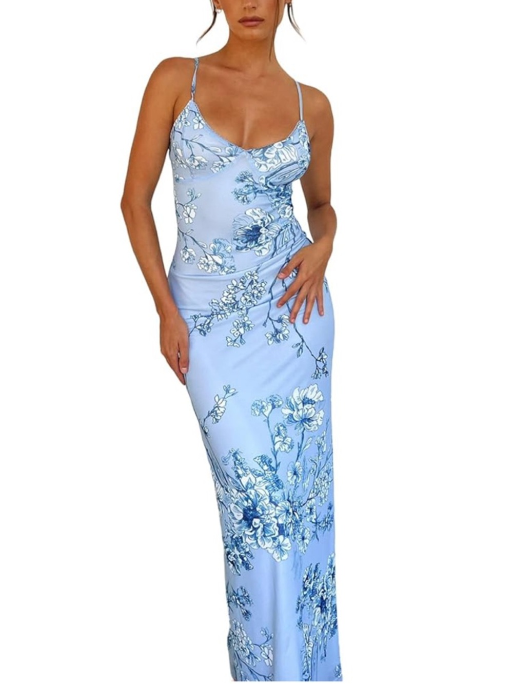 Blue Floral Maxi Dress